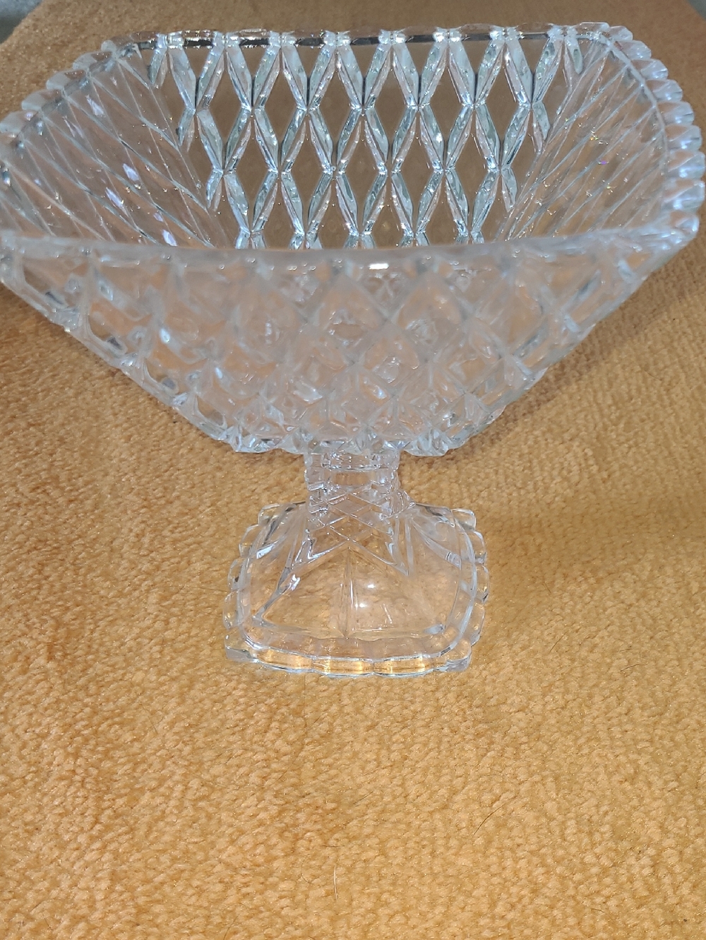 Glass Compote Pedestal Bowl - Clear Crystal